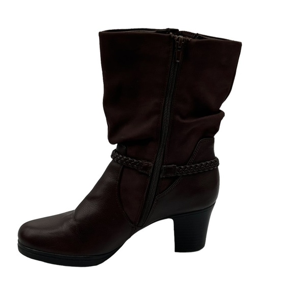 Lifestride Brown Keynote Slouch Block Heel Boots Size 9.5 Women's - Picture 8 of 12